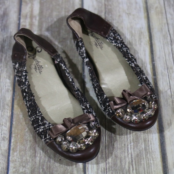 Seychelles Shoes - Seychelles Ballet Flats Ribbon Jewels Tweed
